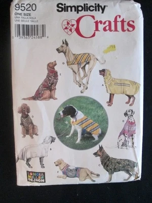 SIMPLICITY CRAFTS "LARGE SIZE DOG CLOTHES" PATTERN- NEW UNUSED - Image 1 of 4