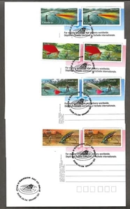 Señuelos de pesca 2005; 4 portadas primer día: con sellos en juego de tarjetas postales [449 - Imagen 1 de 2