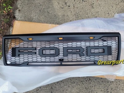 Parrilla de parachoques delantera con LED y letras negra para Ford F150 Bronco 1992-1996 Foto 1 de 4