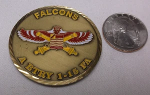 Falcons A Btry 1-15 FA No Slack First To Fire Challenge Coin - Picture 1 of 3