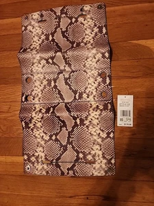 Michael Kors Selma Cuero Intercambio Estampado Animal/Plata Bolso de Mano Cartera Cubierta - Imagen 1 de 5