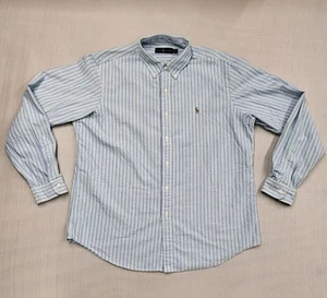 Camisa Ralph Lauren Para Hombre Talla XL Azul Abotonada Rayas Carne Poni Manga Larga  - Imagen 1 de 13