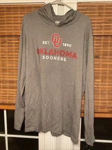 New Oklahoma Sooners Grey Long Sleeve Hoodie Extra Large XL NCAA Captivating - Picture 1 of 2