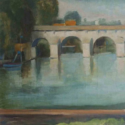 Ernst Baltensperger Paris Brücke Stadtansicht sign gerahmt Öl auf Leinwand 1920 - Bild 1 von 4