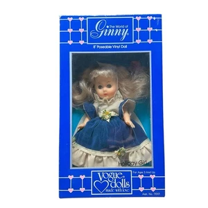 Muñeca de vinilo posable Vogue Ginny Holiday Girl 1984 8" caja original cabello rubio - Imagen 1 de 4