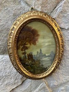 Quadro Vintage, Paesaggio Dipinto A Olio Su Rame - Foto 1 di 12