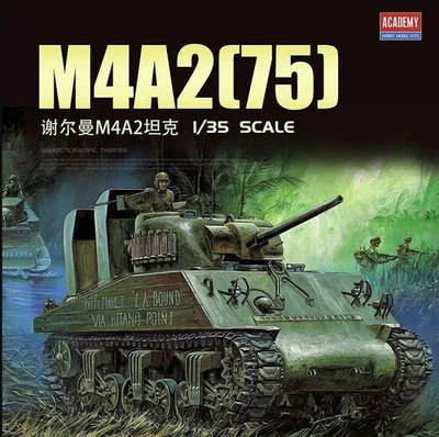 1:35 ACADEMY Usmc M4A2 (75) Pacific Theater Kit AC13562 - Immagine 1 di 2