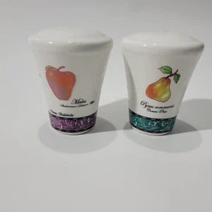 MAIOLICA ITALIANA Arte BIELOBOCKY Ceramica FRUTTA SALE PEPE SHAKER - Foto 1 di 4