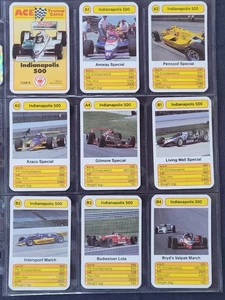 1986 Ace Trump Game Indianapolis 500 Complete (33) Card Set - Picture 1 of 8