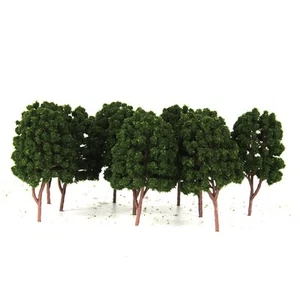 10pcs Model Trees Layout Train Diorama Scenery 1:100 HO OO Scale Dark Green - Picture 1 of 6