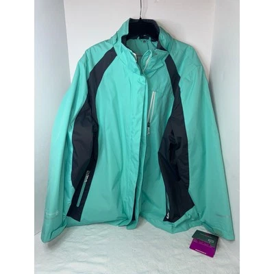 Chaqueta de lluvia Free Country cortavientos ropa deportiva ligera verde azulado negro 3XL Foto 1 de 4