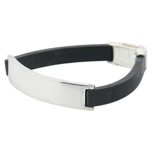 GUCCI ID Armband Silber Schwarz SV925 Silber Kautschuk - Bild 1 von 7