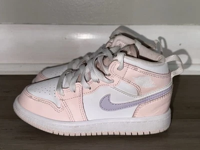 Nike Air Jordan 1 Mid PS Rosa Lavado Blanco Violeta Escarcha FD8781-601 Niña Talla 11C Foto 1 de 4