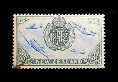 Sello de Nueva Zelanda Scott 251 insignia de la Real Fuerza Aérea 3d 1946 como nuevo LH Foto 1 de 3