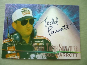 Tarjeta de carreras autografiada Todd Parrott - 1997 Wheels Shart Tooth #ST17 - 861/1000 - Imagen 1 de 2