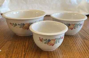 (3) Corelle Koordinaten Steinzeug Fülle verschachtelte Rührschüsseln 1, 2, 3 Quart Set - Bild 1 von 12