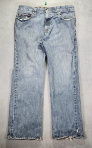 Axist Mens Jeans Blue 38x32 Light Wash Distressed Frayed Hem Casual Fade Denim - Picture 1 of 12