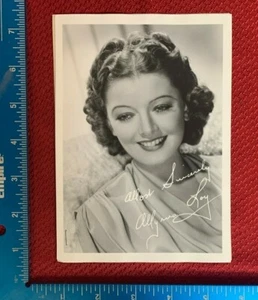 VINTAGE 1940 HANDSIGNIERTES BILD VON MYRNA LOY DRITTER FINGER LINKE HAND 105D - Bild 1 von 7