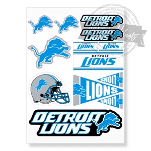Detroit Lions NFL Football A4 hochwertiger bedruckter Vinyl Aufkleber Aufkleber Set Neu - Bild 1 von 4