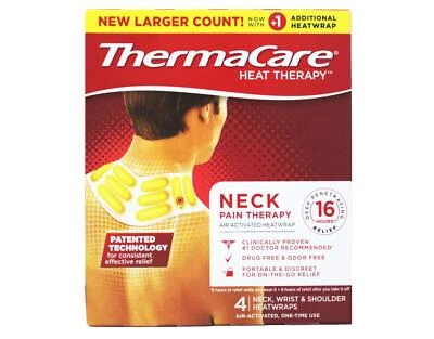 ThermaCare Neck, Shoulder, Wrist Pain Relief Patches, Heat Wraps, 4 Count - Image 1 of 3