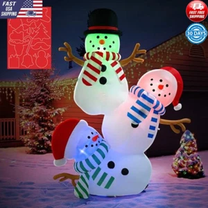 8ft Inflatable Christmas Snowman Decoration W/ LED Lights Yard Garden Party New - Picture 1 of 8
