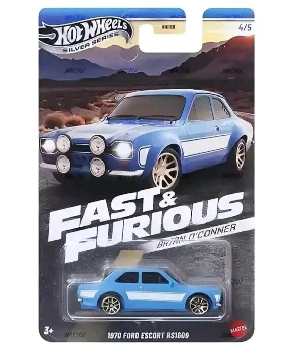 HOT WHEELS CAR FAST AND FURIOUS 1970 FORD ESCORT RS1600 BRIAN O'CONNER MODEL CAR - Immagine 1 di 1