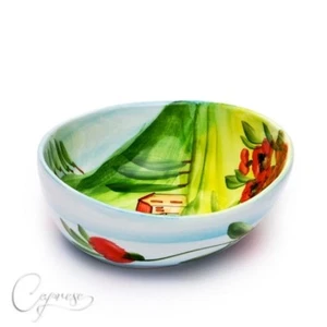 BASSANO KERAMIK SCHÜSSEL SCHALE 14 CM TOSKANA MOTIV AUS ITALIEN HANDBEMALT - Bild 1 von 4