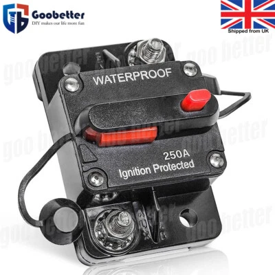 GOOBETTER 30-300Amp Waterproof Car Circuit Breaker Fuse Reset for Boat Auto DC 12V-48V UK