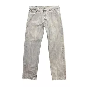 Vintage Levis 501XX Jeans Mens 36 Grey Straight Leg Button Fly Overlock Stitch - Picture 1 of 15