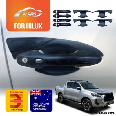 4 Door Handle Bowl Inserts Cover for Toyota Hilux Keyless Smart 2015-2025 Black - image 1 of 4