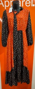 Only - Floral Colour Block Maxi Dress, Red/Black, Size 6, New, RRP £45, b52 - Picture 1 of 3