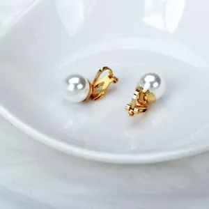 Orecchini Donna Perla Clip On Orecchini Eleganti Orecchini Pendenti Matrimonio Gioielli 1Paia - Foto 1 di 14