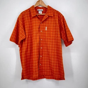 Columbia Sportswear Button Down Hemd Herren M orange kariert kurzarm Freizeit - Bild 1 von 7