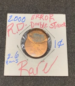 2000 1c lincoln Cents Error Double Struck - Picture 1 of 6