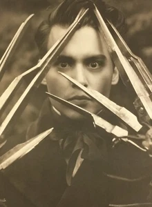 1991 Vintage HERB RITTS JOHNNY DEPP SISSORHANDS Beverly Hill Photo Engraving - Picture 1 of 4