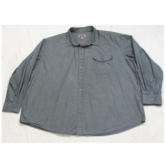 3XL Foundry Supply Co. Gray Dress Shirt Long Sleeve Mans Button Front XXXL 1-648 - Image 1 of 4