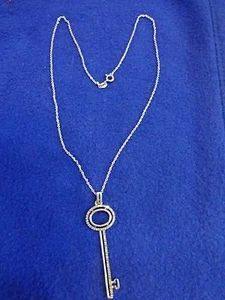DIAMOND KEY NECKLACE 18 inches Long - Picture 1 of 6