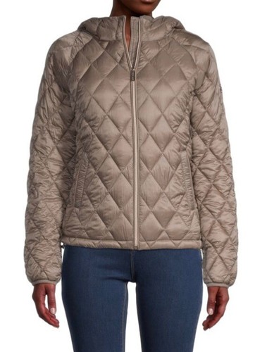 Michael Michael Kors Nissy giacca imbottita con cappuccio taupe taglia XL nuova con etichette