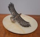 Chris Navarro Bronze "Noble Wings" Eagle Sculpture 1987 Wyoming Artist AS-IS