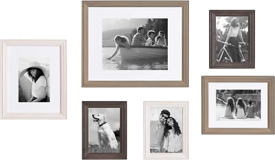 Kit de Pared Marco Galería Burdeos, Juego de 6 con Marcos de Tamaño Surtido en 3 Diferentes Foto 1 de 4