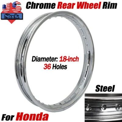 18x1.85" Rear Rim Wheel 36 Holes For HONDA CB350 CB360 CB400 CJ360 CL350 K0-K5 - Image 1 of 4