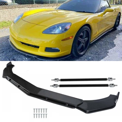 Carbon Fiber Front Bumper Lip Splitter Spoiler Body Kit For Chevrolet Corvette Foto 1 de 4
