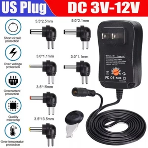 Universal AC to DC 3V~12V Adjustable Power Adapter Supply Charger Electronics US - Picture 1 of 12
