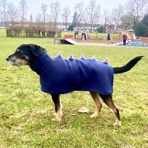 Hundemantel Pullover Fleece Hausmantel Italian Whippet Lurcher Navy und Grau 32” - Bild 1 von 8