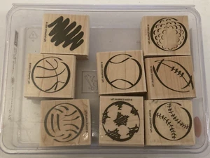 Good Sport Set of 8 Two-step Stampin' Up! Golf Football Soccer Baseball Volley - Picture 1 of 7