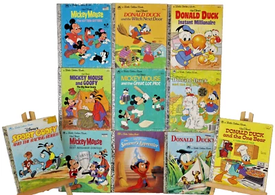 Vtg Disney Little Golden Books x11 Mickey Minnie Mouse Donald Duck Goofy Pluto - Image 1 of 4