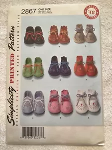 KIDS BOOTIES, MOCCASINS SHOES PATTERN Simplicity ALL SIZES UNCUT - Picture 1 of 2
