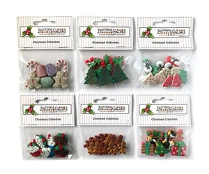 Botones en abundancia 50+ botones temáticos navideños surtidos para costura y manualidades - Imagen 1 de 7