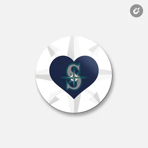 Seattle Mariners MLB | 4'' X 4'' Round Decorative Magnet - Picture 1 of 2