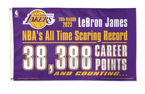 LA Lakers Lebron James Scoring Record 38,388 Points 3x5 Flag Cover